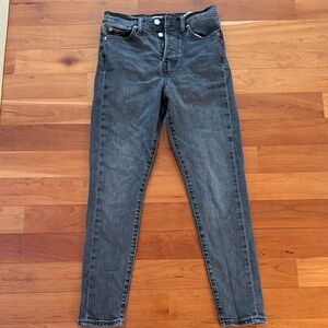 Levi's Wedgie Skinny Jeans in Washed Charcoal Black/Gray